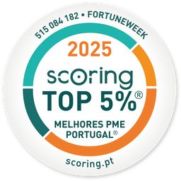Selo SCORING TOP 5% Best SMEs in Portugal 2025 — FORTUNEWEEK - UNIPESSOAL LDA